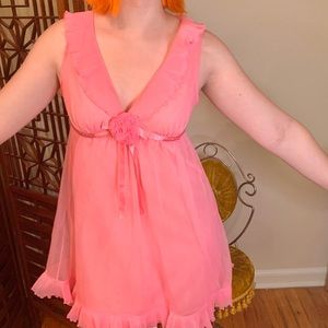 Pink 1960s babydoll nightgown